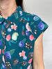 Button through Blouse- Budgie Bloom