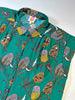 Button through Blouse - Block Print Green