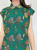 Button through Blouse - Block Print Green