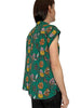 Button through Blouse - Block Print Green